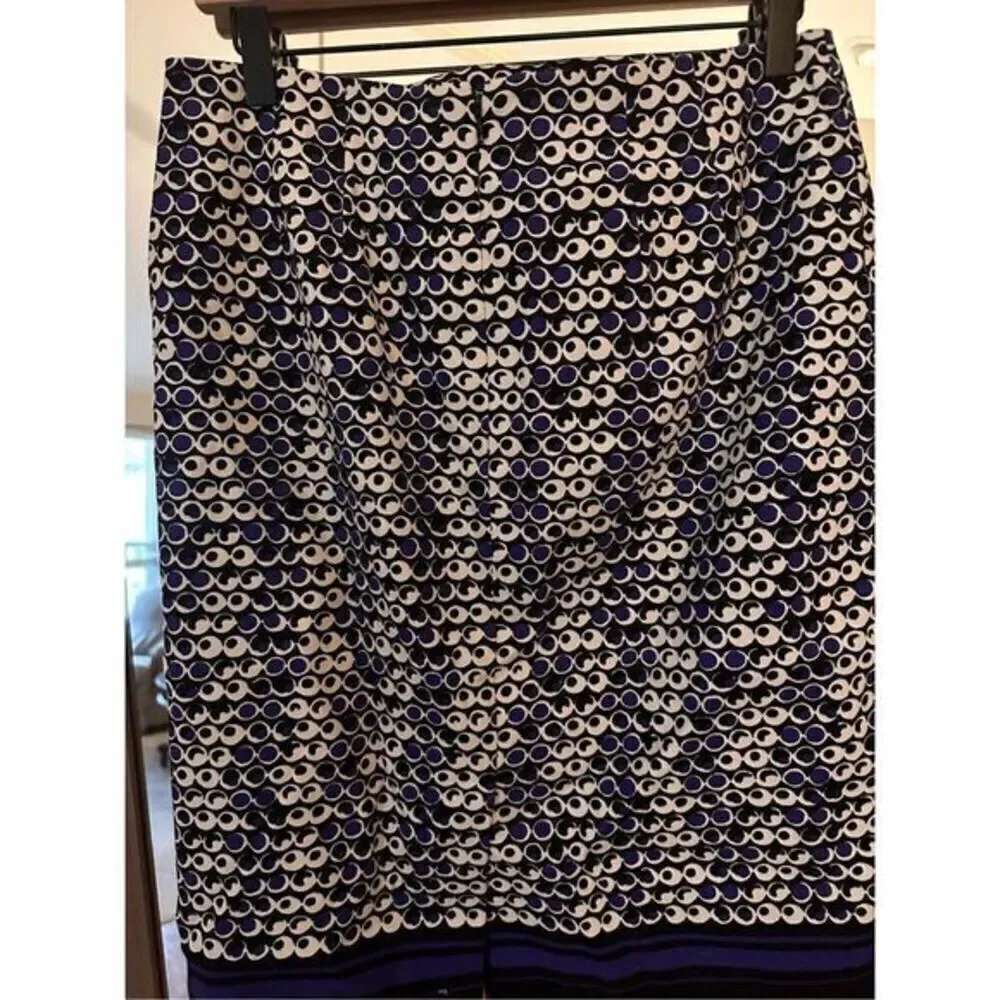 Ann Taylor Geometric Print Pencil Skirt Size 4